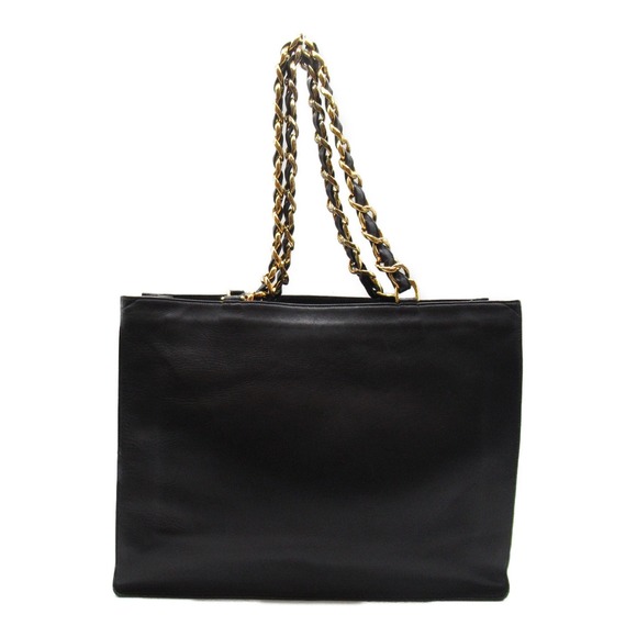 Chanel Chain Tote Bag Lambskin Black - Picture 1 of 10